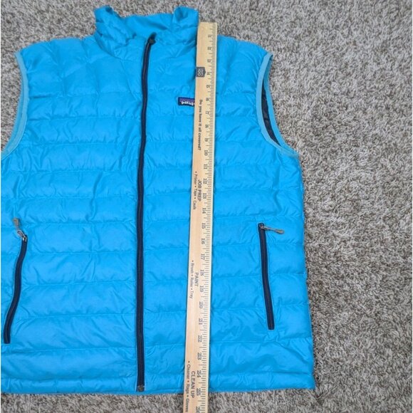 Patagonia Down Sweater Vest Mens Medium Aqua Blue Puffer Goose Down Insulated - Picture 8 of 8